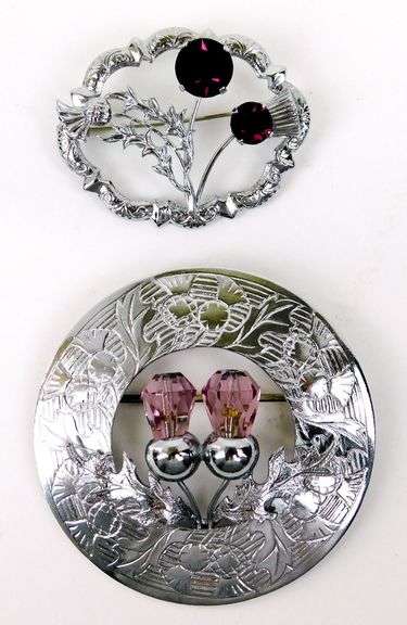 2 Vintage Scottish Thistle Pins