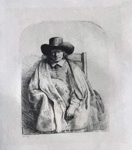 Extremely Rare and Collectible Antique Etching After Rembrandt, c. 1880