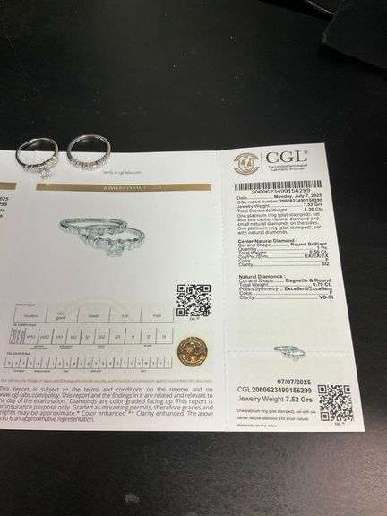 CERTIFIED PLATINUM AND DIAMOND WEDDING SET