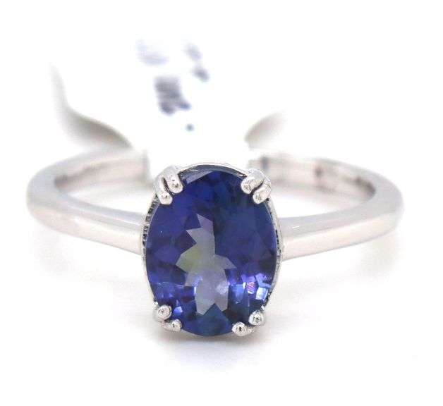 Darling Oval Shaped Brilliant Cut Tanzanite Ring in Sterling Silver