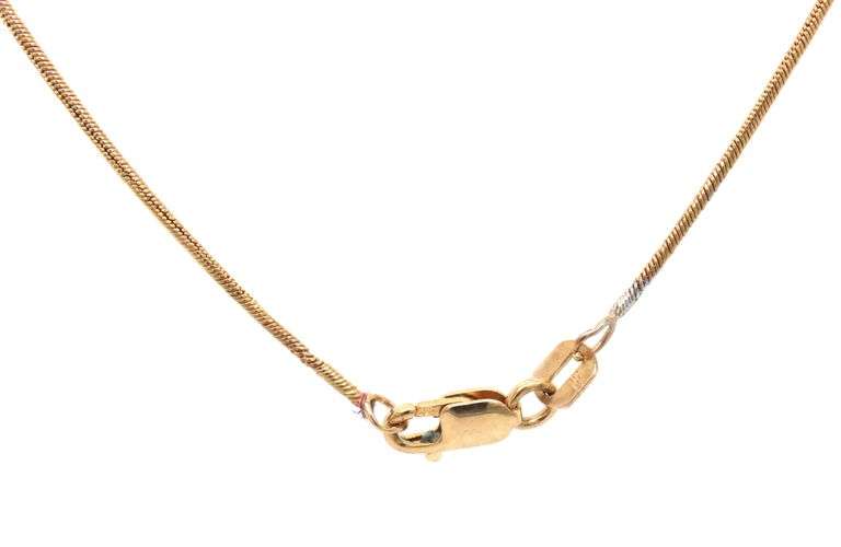 14kt Yellow gold 0.50ct bezel set diamond pendant on chain