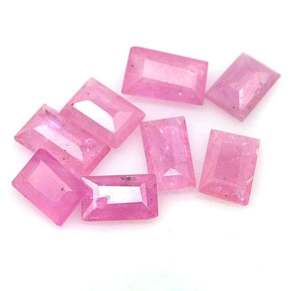 Bright! Real! Collectors 5.96ct 8 piece pink Sapphire set!