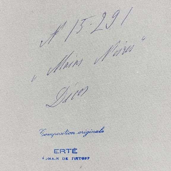 "Mains Noires, Decor, 16 Janvier 1958" by Erte (1892-1990)