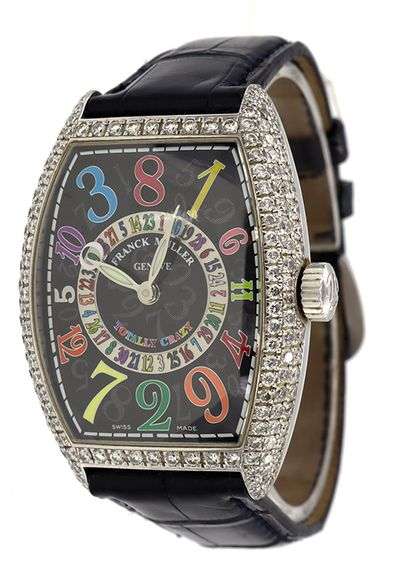 Franck Mueller Totally Crazy 7851, 50mm x 35mm, Black Dial, 18K Watch