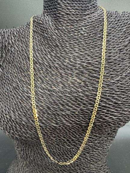 10k Yellow Gold Solid Mariner Chain Marina Anchor Link 4mm Necklace 24"