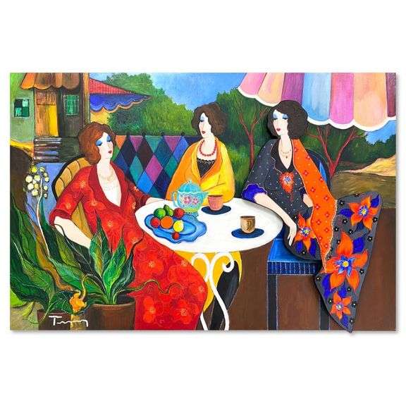 "Spring Afternoon" by Itzchak Tarkay (1935-2012)