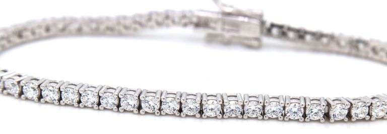 925 Sterling silver round brilliant cut cubic zirconia tennis bracelet