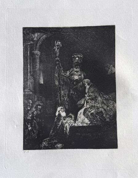 Extremely Rare and Collectible Antique Etching After Rembrandt, c. 1880