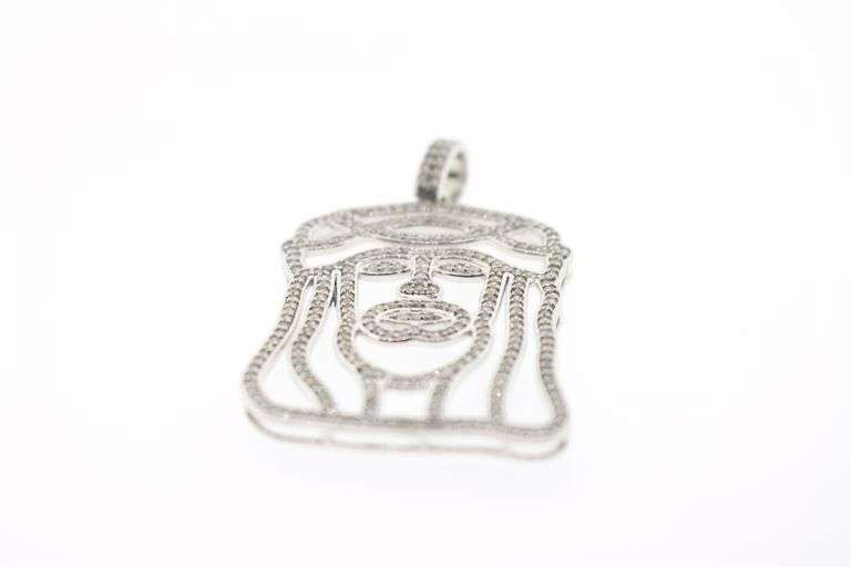 2.0 CTW Diamond Pendant in 10KT Solid White Gold