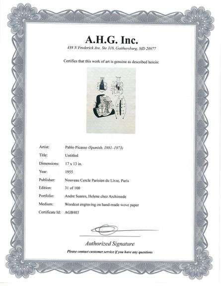 Extremely Collectible Vintage Picasso Woodcut on Paper