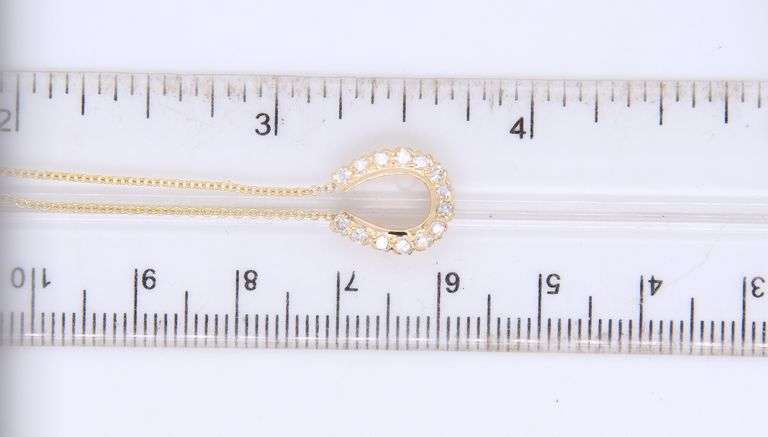 14kt Yellow Gold Diamond Horse Shoe Pendant
