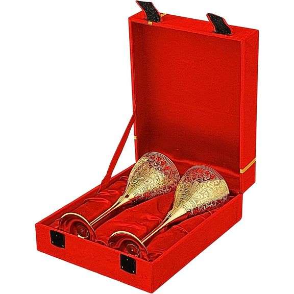 24K Gold-Plated Brass Champagne Flutes