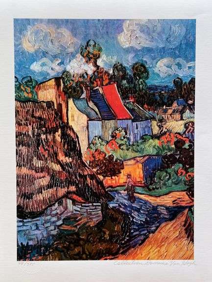 Estate Pencil Signed Vincent Van Gogh, Houses At Auvers