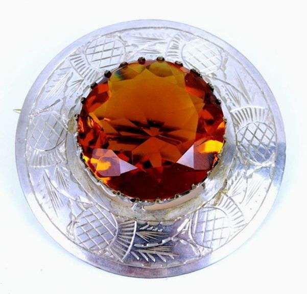 Early Scottish Thistle Headlight Kilt Pin