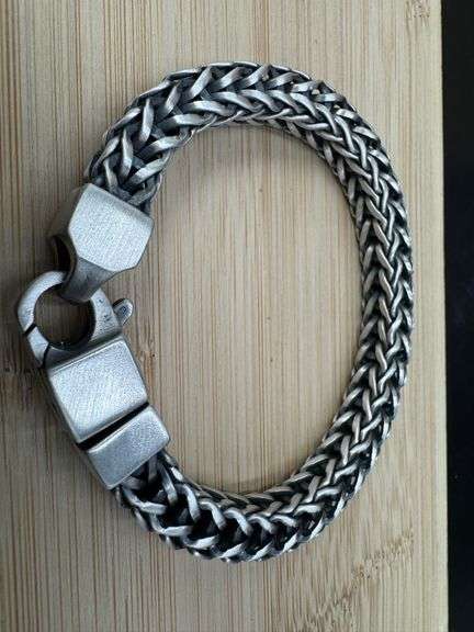 Men's 9.3mm Solid .925 Sterling Silver Heavy Square Franco Chain Link Italy Handmade Bracelet 8.5" I