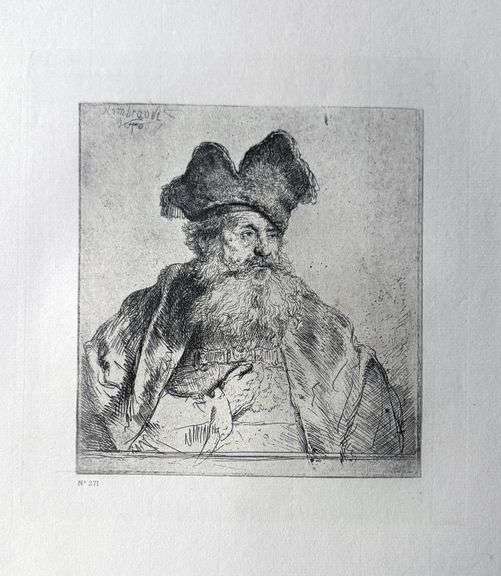 Extremely Rare and Collectible Antique Etching After Rembrandt, c. 1880