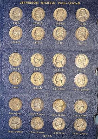 Jefferson Nickel Complete Album 1938-1964