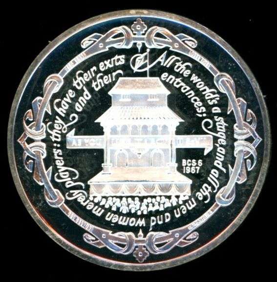 1967 Britannia Commemorative Society Shakespeare Proof Silver Medal