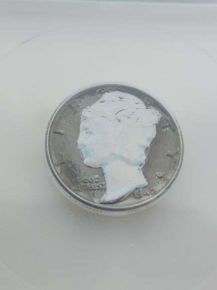 1942 Mercury Dime - Black Ruthenium & Hologram, ICG Genuine