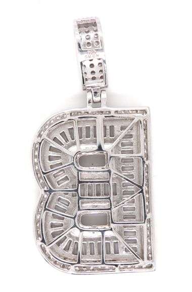 925 Sterling silver Initial B cubic zirconia pendant