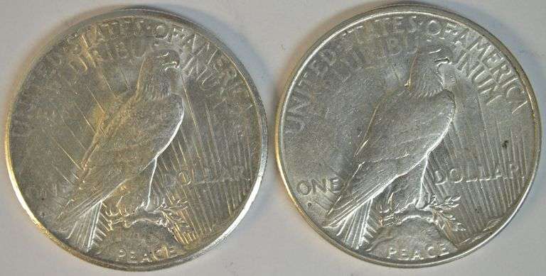 Lustrous near Mint 1924-S & 1928-S Peace Silver Dollars. Better dates