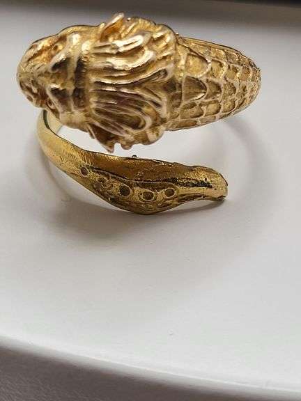 Very fine 18k gold hand made lion ring, 7.8gr, size: 6