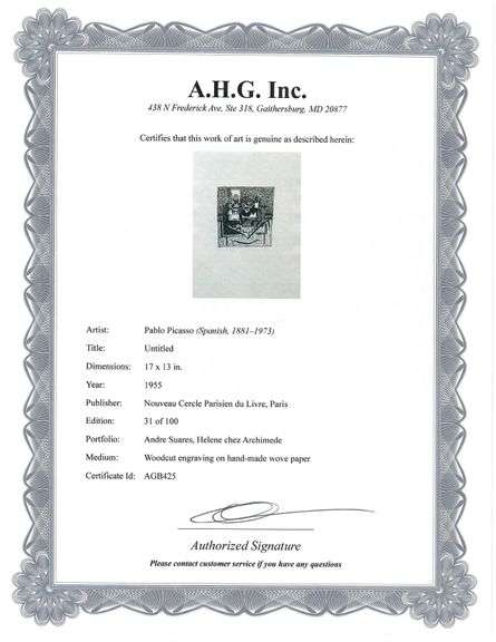 Highly Collectible Picasso Woodcut Circa 1955