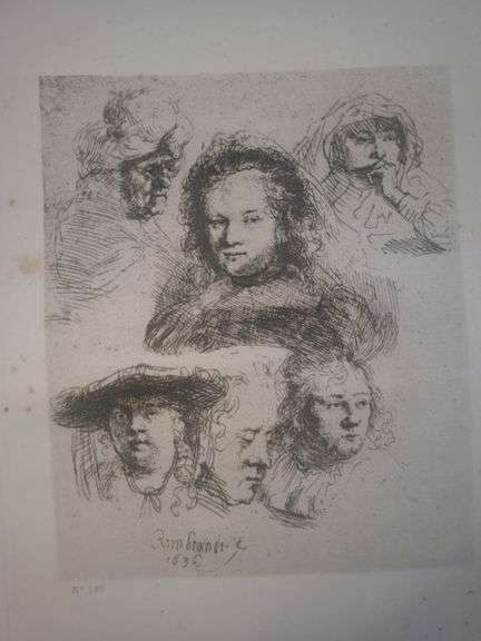 Collection of 15 Very Rare Etchings After Rembrandt (c. 1880)