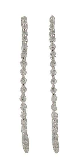 4.00ctw Round Diamond Inside Out Hoop Earrings in 14K