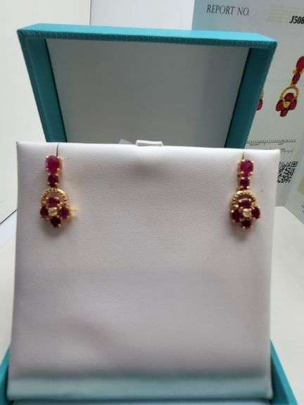 Magnificent pair of Ruby and diamond in Silver – EGL Certified