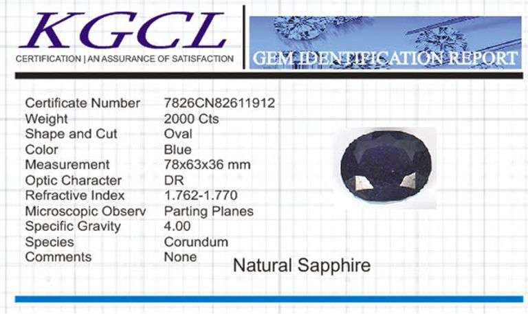Huge Certified 2000 Ct Museum Size Blue Sapphire