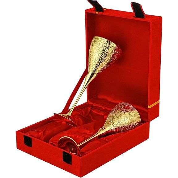 24K Gold-Plated Brass Champagne Flutes