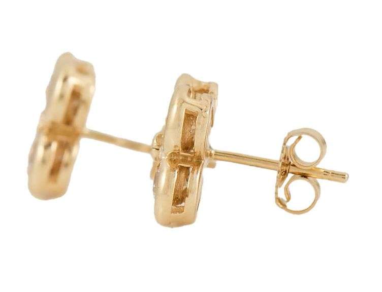 New 1.45ctw Round Diamond Clover Stud Earrings in 14K