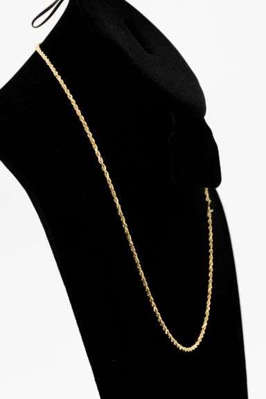 14K Yellow Gold 2.4mm Solid Rope Chain 20 Inch