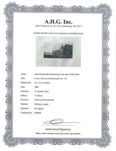 Extremely Rare and Collectible Antique Etching After Rembrandt, c. 1880