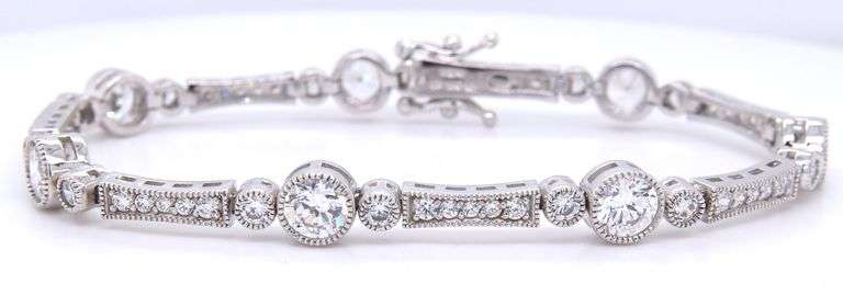 925 Sterling silver Cubic zirconia 7 inches bracelet