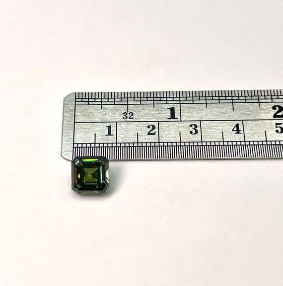 Impressive 4.5 Ct Emerald Green Assher Cut Fire Moissanite Solitaire