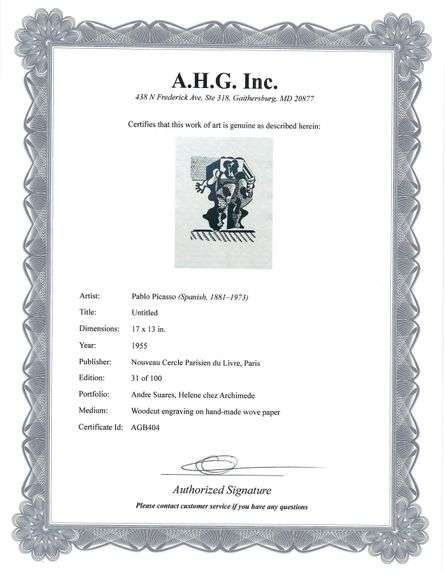 Highly Collectible Picasso Woodcut Circa 1955