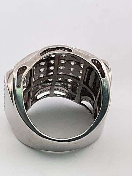 MEN'S CERTIFIED 14K WHITE GOLD DIAMOND RING