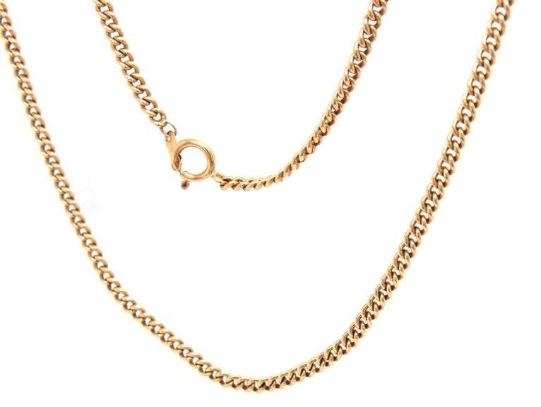 Strong 14K YG Standard Link Pendant Necklace