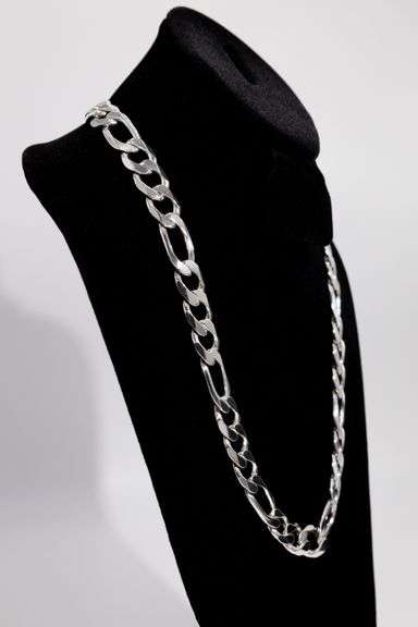 Sterling Silver 14mm Figaro Chain 24 Inch