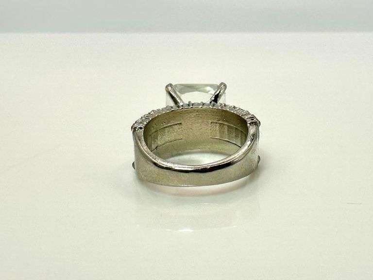 14 Kt White Gold Plated 7 Ct Princess Cut Simulated Diamond Ring