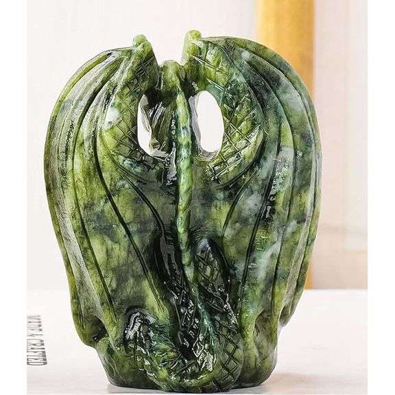 Natural Hand-Carved Jade Dragon