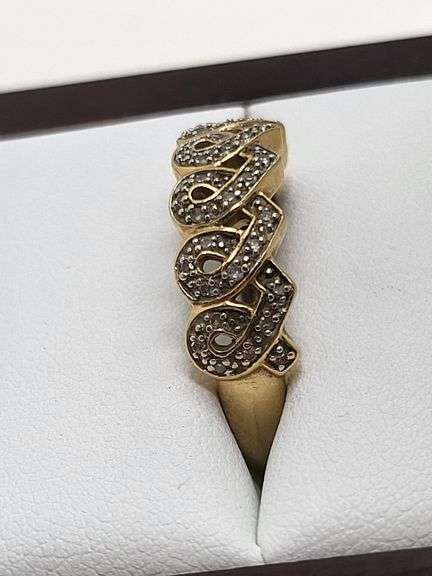 14k gold and diamond ring, size: 9, 4.1gr