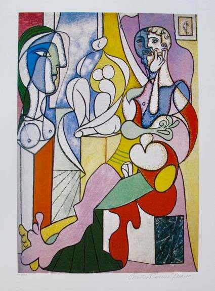 Highly Collectible Limited Edition Pablo Picasso, Artist With Sculpture