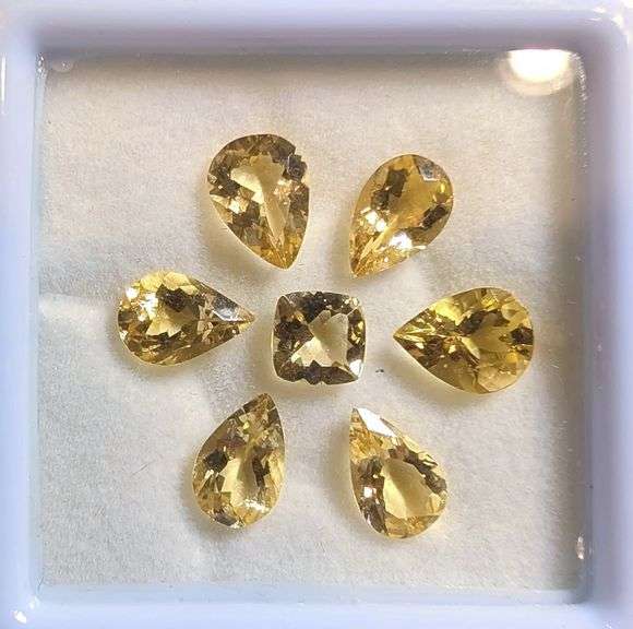 Collectors heavy 6.91ct set of pure Heliodore Beryl!