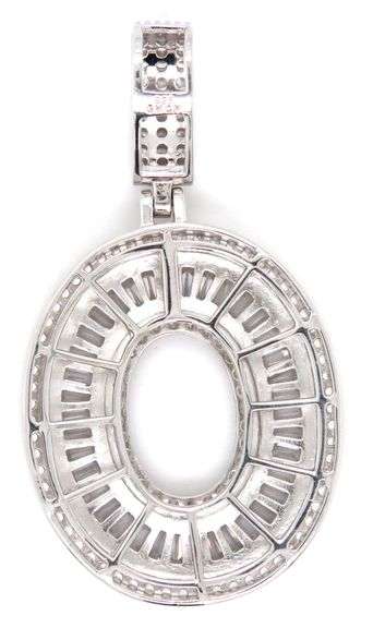 925 Sterling silver Initial O cubic zirconia pendant