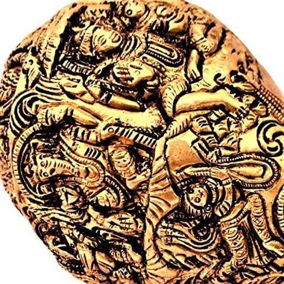 Rare Brass Conch Shankha with Carvings