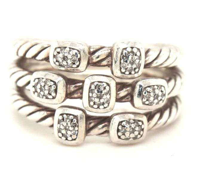 David Yurrman 3 row diamond Confetti ring