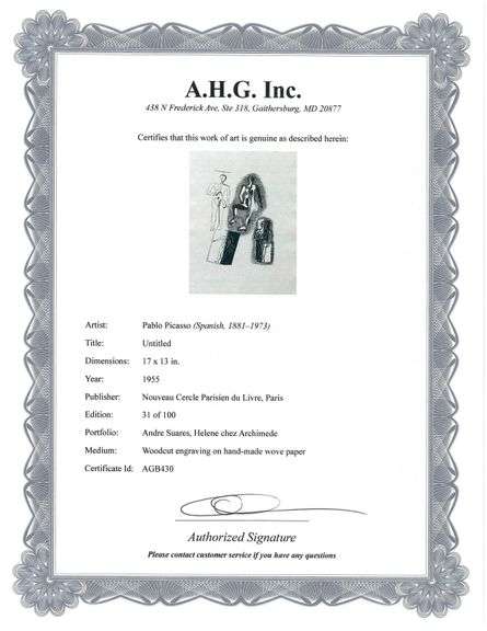 Extremely Collectible Vintage Picasso Woodcut on Paper